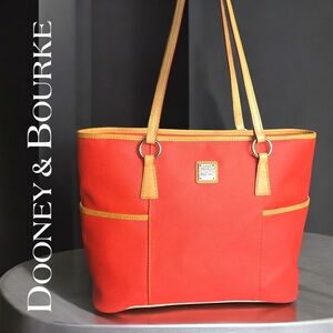 Dooney & Bourke Vibrant Orange and Tan Tote
